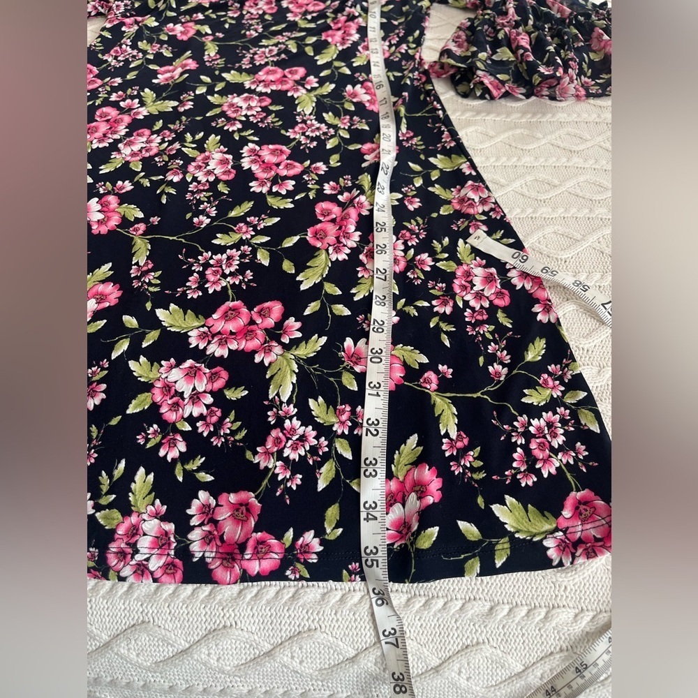 Chelsea Taylor Floral Bell Sleeve Mid Length Dress Women’s Size 8 - Picture 15 of 16